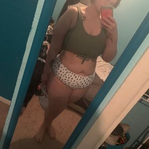 Plus size Dalmatian knot top bikini swimsuit